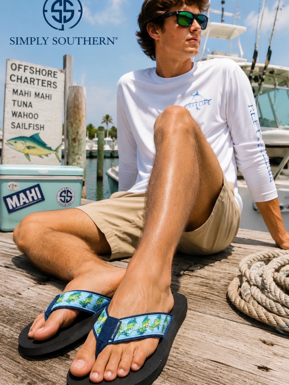 Simply Southern Harbor Flip Flops Marlin